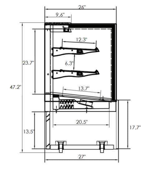 Kool-It KBF-72 Flat Glass Display Case, 70.8" Wide, 21.5 Cu. Ft. - Top Restaurant Supplies