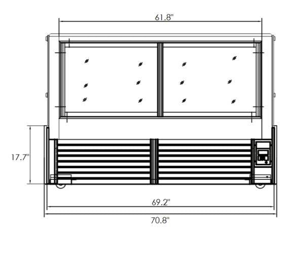 Kool-It KBF-72 Flat Glass Display Case, 70.8" Wide, 21.5 Cu. Ft. - Top Restaurant Supplies
