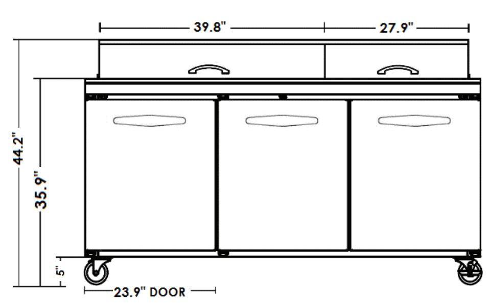 Kool-It KSTM-72-3 72??Megatop Sandwich Prep Table, 20.2 Cu. Ft. - Top Restaurant Supplies