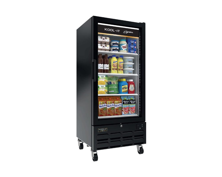 Kool-It - LX-12RB, Single Glass Door Merchandiser Refrigerator 24" - Top Restaurant Supplies - Single Glass Door Refrigerator - Kool-It-Signature