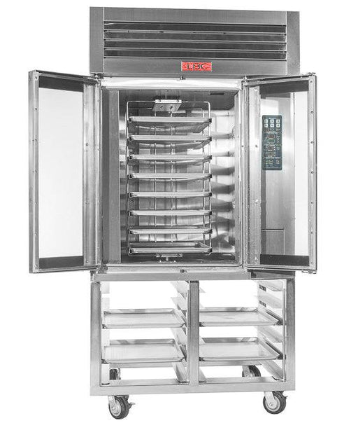 LBC LMO-G10-N-S Mini Rotating 10 Pan Rack Oven, stand with 12 Pan Slides and Swivel Castors, NG - Top Restaurant Supplies
