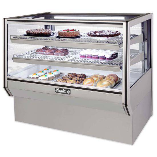 Leader Refrigeration NCBK77-D 77" Dry Non-Refrigerated Counter Bakery Display Case with 2 Doors and 2 Shelves - Top Restaurant Supplies