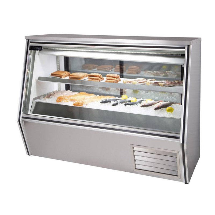 Leader Refrigeration ERCD48ESH 48" Counter Seafood Case Display with 2 Doors and 1 Shelf - Top Restaurant Supplies