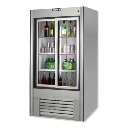 Leader Refrigeration ESLS38 38" Double Sliding Glass Door Soda Case with 4 X 2 Shelves - Top Restaurant Supplies