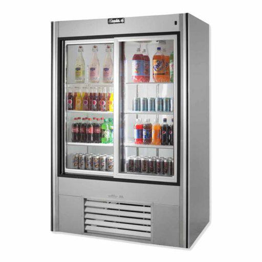 Leader Refrigeration ESLS48 48" Double Sliding Glass Door Soda Case with 4 X 2 Shelves - Top Restaurant Supplies