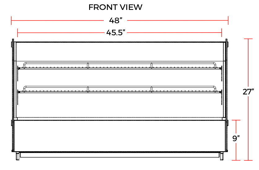 Marchia MDC260-ST 48" Refrigerated Straight Glass Countertop Display Case - Top Restaurant Supplies