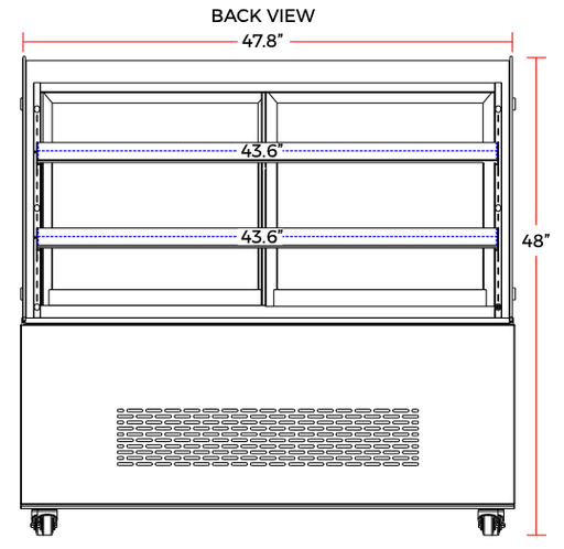 Marchia MB48-B 48" Black Refrigerated Bakery Display Case - Top Restaurant Supplies