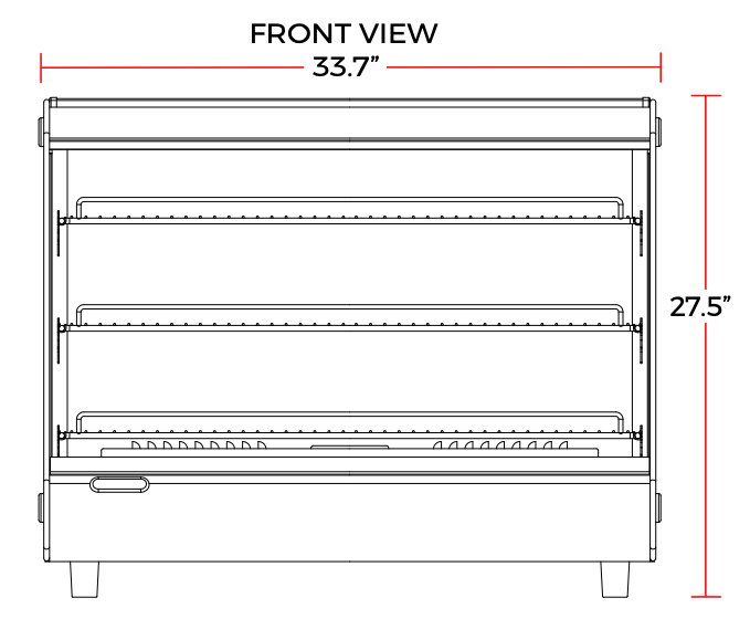 Marchia MHC161 34" Heated Slanted Glass Countertop Display Case - Top Restaurant Supplies