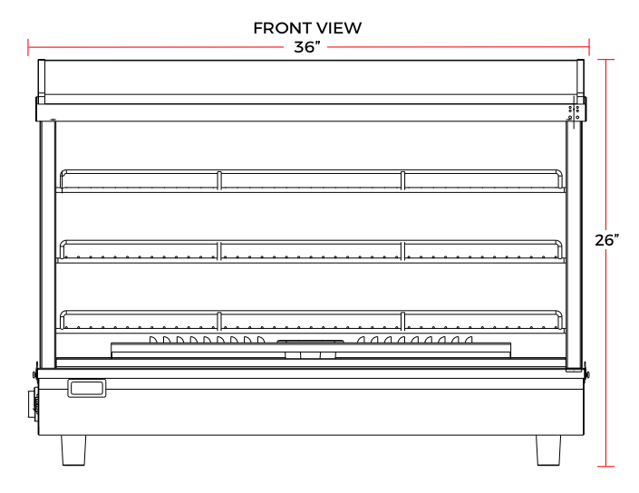 Marchia MHCC136 36" Heated Countertop Display Front and Rear Access Doors - Top Restaurant Supplies