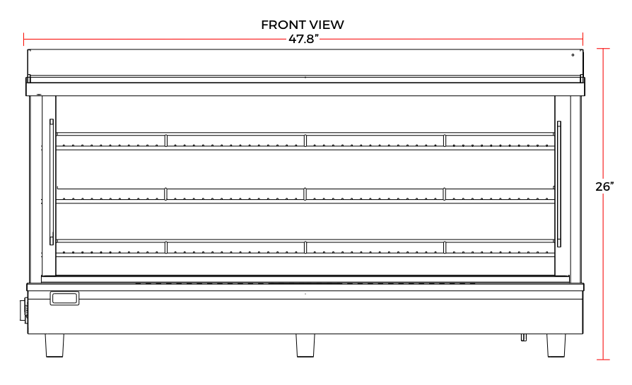 Marchia MHCC186 48" Heated Countertop Display Front and Rear Access Doors - Top Restaurant Supplies