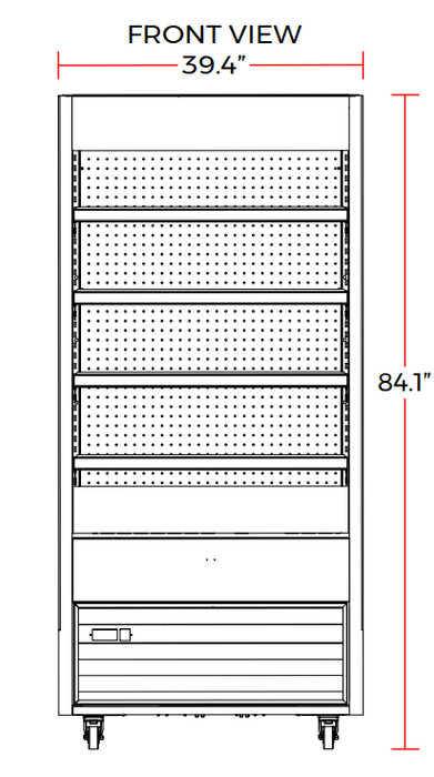 Marchia MDS40G 40" Refrigerated Open Air Cooler Grab and Go Display Case with Glass Sides - Top Restaurant Supplies
