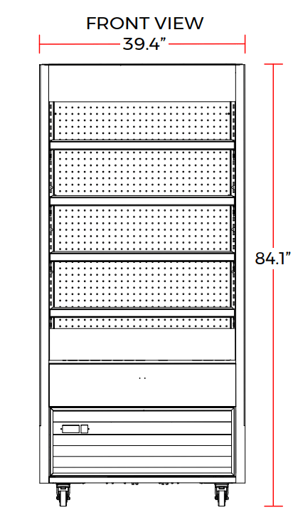 Marchia MDS40G 40" Refrigerated Open Air Cooler Grab and Go Display Case with Glass Sides - Top Restaurant Supplies