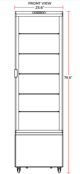Marchia MVS500 69" Vertical Refrigerated Glass Cake Display Case - Top Restaurant Supplies