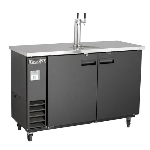 MXBD48-1BHC Maxx Cold Two Keg, One Tower Beer Dispenser, Black, 48” Wide - Top Restaurant Supplies
