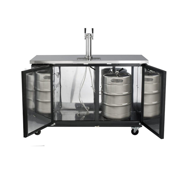MXBD48-1BHC Maxx Cold Two Keg, One Tower Beer Dispenser, Black, 48” Wide - Top Restaurant Supplies