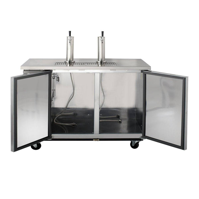 MXBD60-2SHC Maxx Cold Two Keg, Two Tower Beer Dispenser, Stainless Steel, 60” Wide - Top Restaurant Supplies