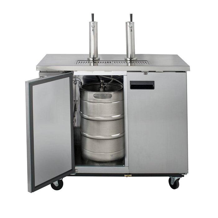 MXBD60-2SHC Maxx Cold Two Keg, Two Tower Beer Dispenser, Stainless Steel, 60” Wide - Top Restaurant Supplies