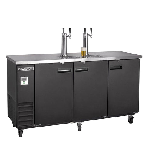 MXBD72-2BHC Maxx Cold Three Keg, Two Tower Beer Dispenser, Black, 72” Wide - Top Restaurant Supplies