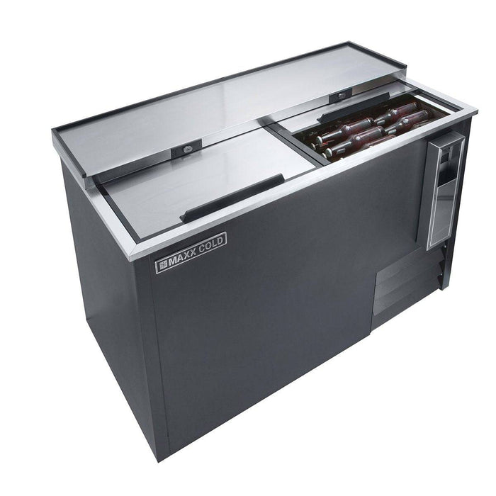 MXCR50BHC Maxx Cold Double Lid Bottle Cooler, 50” Wide - Top Restaurant Supplies