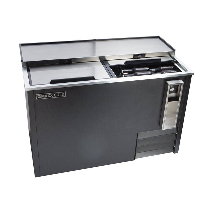 MXCR50BHC Maxx Cold Double Lid Bottle Cooler, 50” Wide - Top Restaurant Supplies