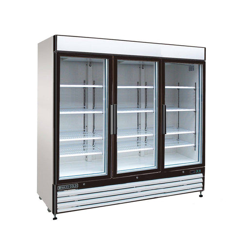 MXM3-72FHC Maxx Cold Triple Door, Glass Door Freezer Merchandiser, White, 72 Cu ft - Top Restaurant Supplies