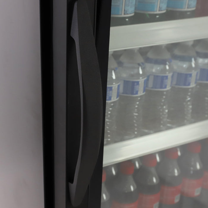 Maxx Cold MXM2-36RBHC Narrow Width Glass Door Merchandiser Refrigerator, Double Door, Black - Top Restaurant Supplies