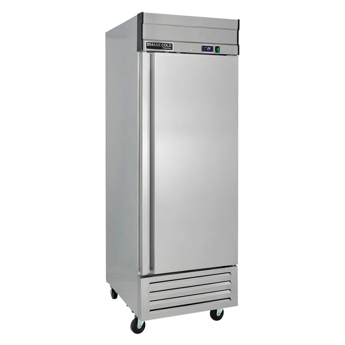 Refrigerador Maxx Cold MVR-23FD V-Series de 1 puerta sólida, montaje inferior, 27" de ancho, capacidad de almacenamiento de 19 pies cúbicos, en acero inoxidable (MVR-23FDHC)