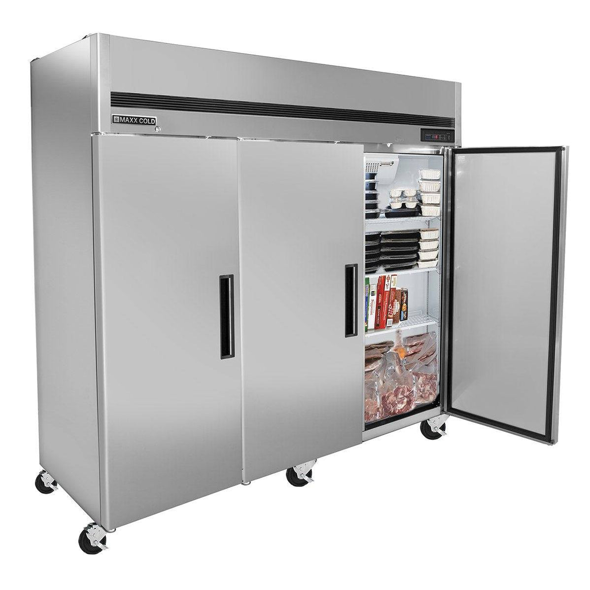MCFT-72FDHC Maxx Cold Triple Door, Solid Door Reach-In Freezer, Top ...