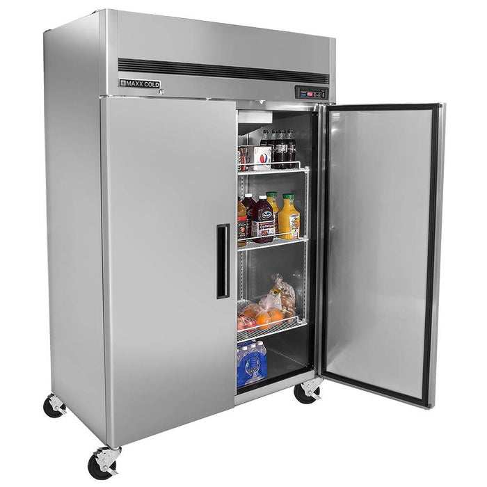 MCRT-49FDHC Maxx Cold Double Door, Solid Door Reach-In Refrigerator, Top Mount, 49 Cu ft - Top Restaurant Supplies