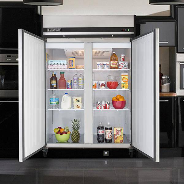 MXCR-49FDHC Maxx Cold Double Door, Solid Door Reach-In Refrigerator, Top Mount, 49 Cu ft - Top Restaurant Supplies