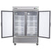 MXCR-49GDHC Maxx Cold Double Door, Glass Door Reach-In Refrigerator, Bottom Mount, 49 Cu ft - Top Restaurant Supplies