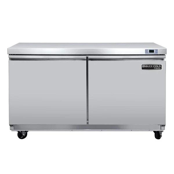Maxx Cold MVR48UHC V-Series 2 Door Undercounter Refrigerator, in Stainless Steel - Top Restaurant Supplies - Under Counter Freezer - Maxx Cold
