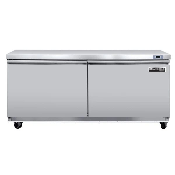 Maxx Cold MVR60UHC V-Series 2 Door Undercounter Refrigerator, in Stainless Steel - Top Restaurant Supplies - Under Counter Freezer - Maxx Cold