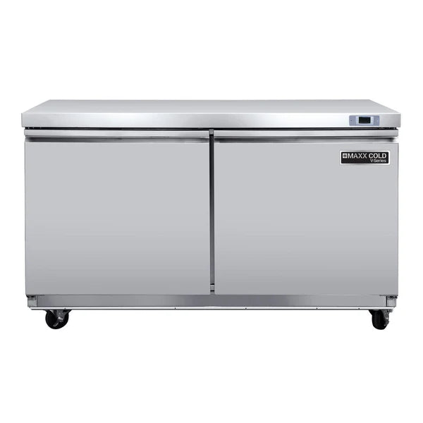 Maxx Cold MVF48UHC V-Series 2 Door Undercounter Freezer, in Stainless Steel - Top Restaurant Supplies - Undercounter Freezer - Maxx Cold