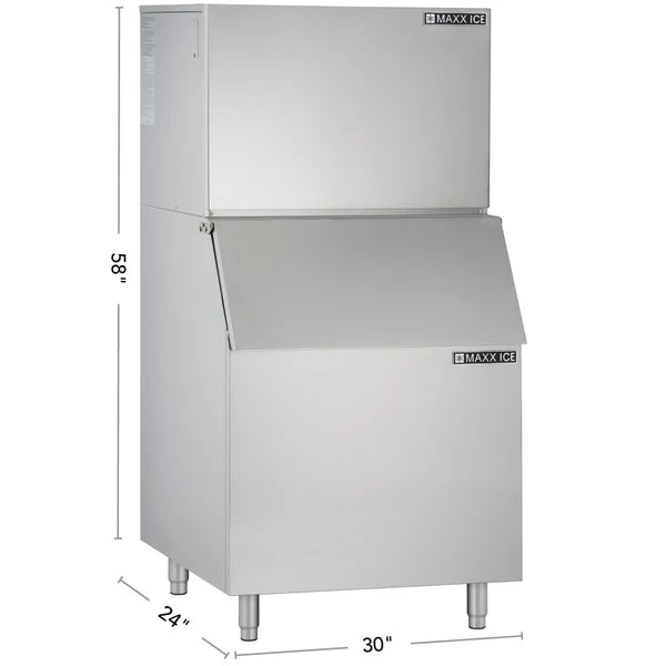 Maxx Ice MIM452B Modular Ice Machine, 30"W, 460 lbs w/400 lb Storage Bin, in Stainless Steel - Top Restaurant Supplies - Ice Machine - Maxx Ice