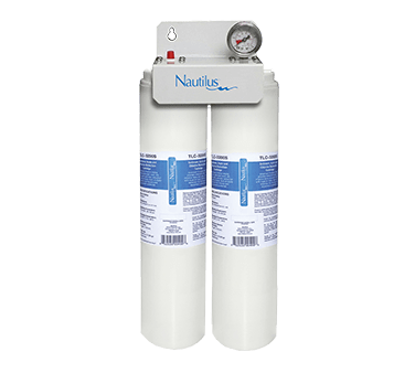 TLC-107097 Maxx Ice Water Filtration System for Ice Makers, double head, includes two TLC-3200S carbon block filter cartridges - Top Restaurant Supplies