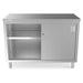 Prepline PC-Series Stainless Steel Enclosed Base Worktable with Sliding Doors with Adjustable Shelf - Top Restaurant Supplies