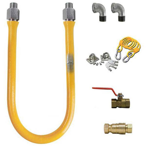 Prepline P-EFGC-034-48 3/4" x 48" Gas Hose Connector Kit with Quick Disconnect | NSF - Top Restaurant Supplies