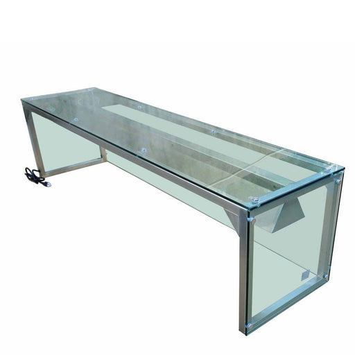 Prepline PSG-LT-72 73.8" Glass Sneeze Guard with Lamp Bulb for Steam Table - Top Restaurant Supplies