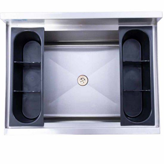 Prepline PIB182412 24" Stainless Steel Underbar Ice bin with 3" Backsplash, 12" Bowl - Top Restaurant Supplies