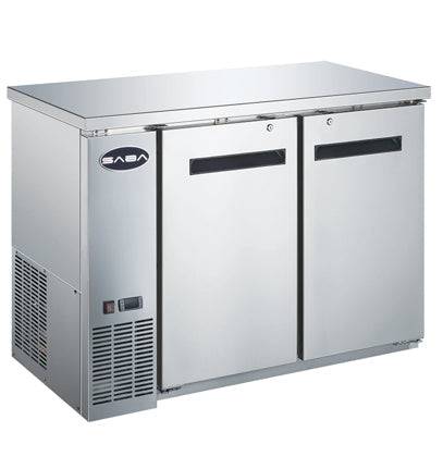 SABA SBB-24-48SS 48" Two Door Stainless Steel Back Bar Cooler - Top Restaurant Supplies