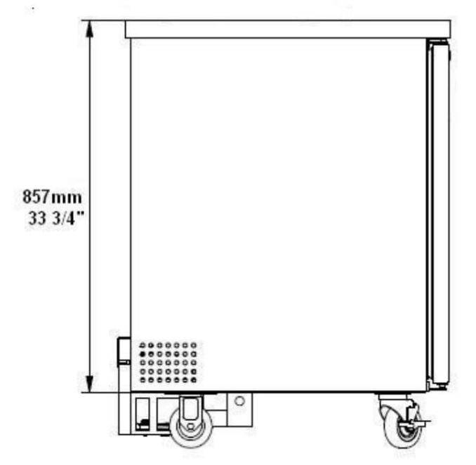 SABA SBB-27-23B 23" One Door Back Bar Cooler (Black) - Top Restaurant Supplies