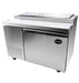 SABA SPP-44-6 44″ One Door Refrigerated Pizza Prep Table with Pans Stainless Steel - Top Restaurant Supplies