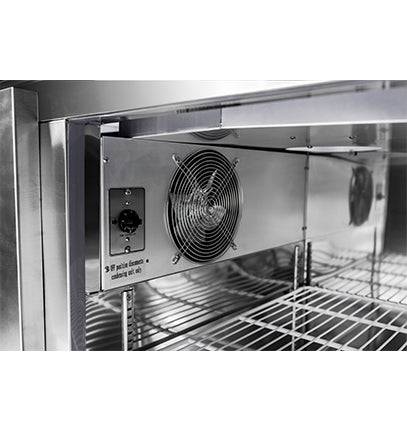 SABA SPP-44-6 44″ One Door Refrigerated Pizza Prep Table with Pans Stainless Steel - Top Restaurant Supplies