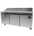 SABA SPS-72-18 72" Three Door Sandwich Prep Table with Pans Stainless Steel - Top Restaurant Supplies