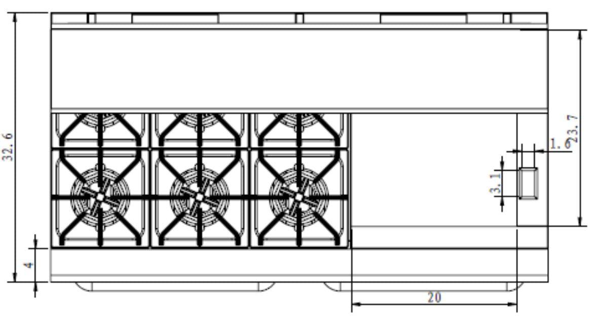 SABA GR60-24 60" 6 Open Burner Gas Range with 24" Gas Griddle & Bottom Oven 282,000 BTU - Top Restaurant Supplies