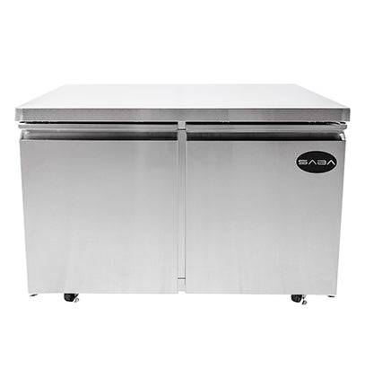 SABA SUC-48R 47 1/4″ Two Door Undercounter Refrigerator Stainless Steel, 12 Cu. Ft. - Top Restaurant Supplies