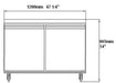 SABA SUC-48R 47 1/4″ Two Door Undercounter Refrigerator Stainless Steel, 12 Cu. Ft. - Top Restaurant Supplies