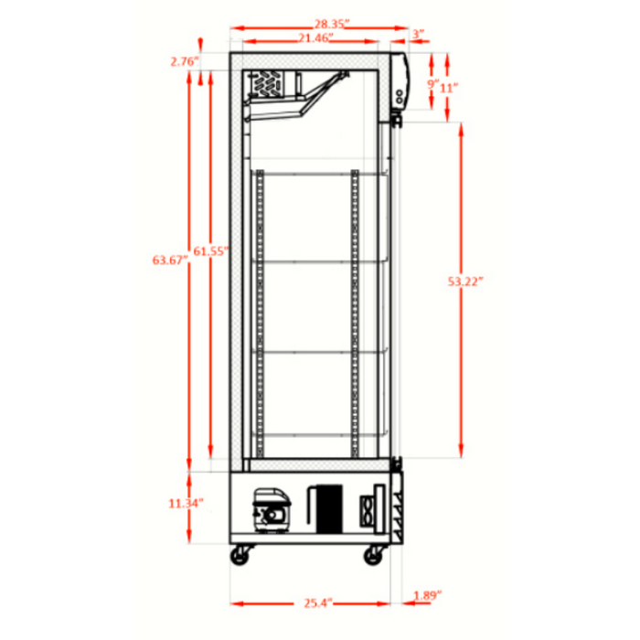 Unity U-GM-3 68" Three Glass Door Merchandiser Refrigerator with LED Lighting - Top Restaurant Supplies