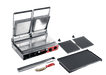 Sirman 34A3335105SI PD R PS 10"x20" Double Panini Grill Removable Plates Grooved Top and Grooved Bottom with Timer 220V - Top Restaurant Supplies